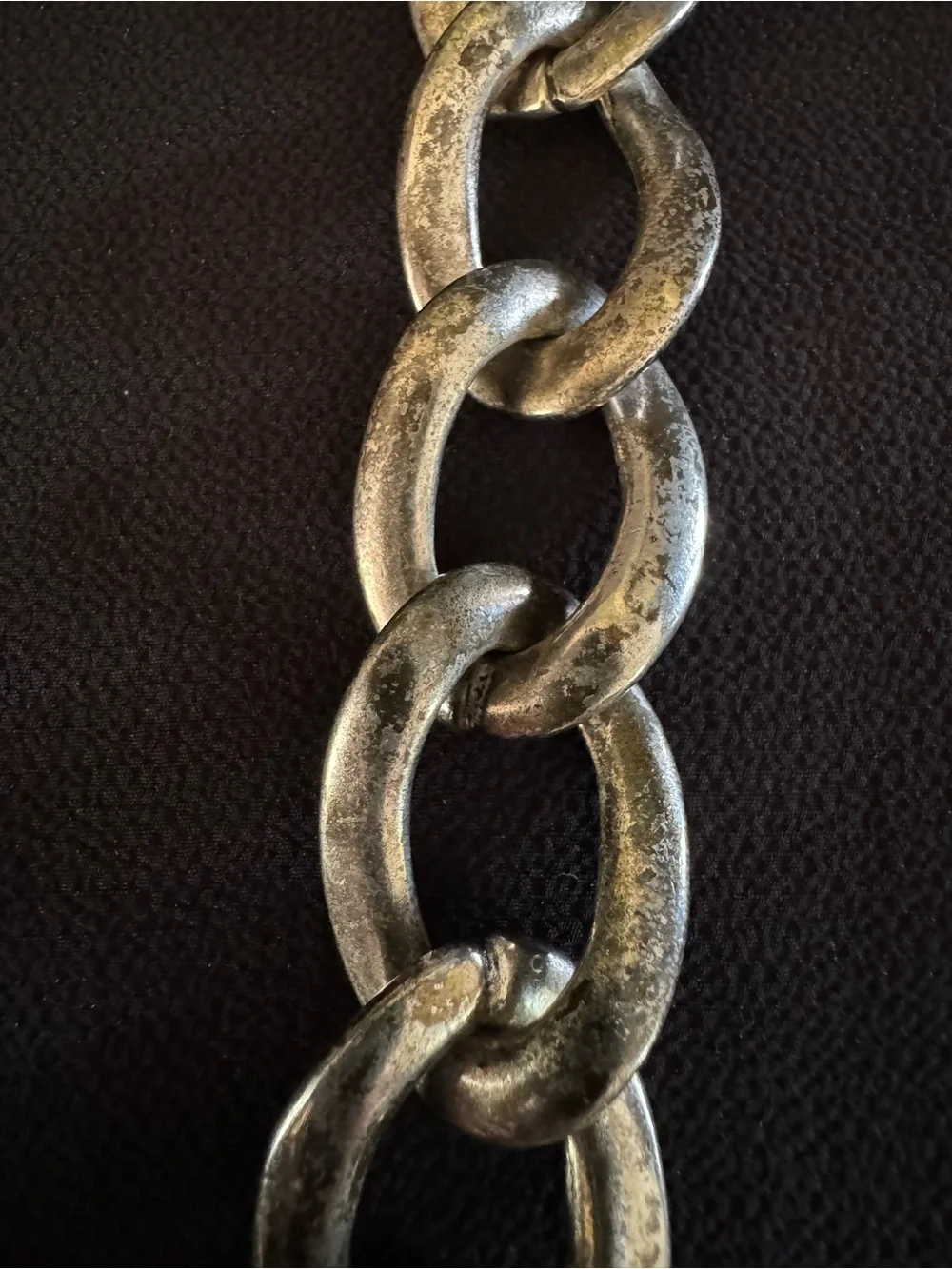Avant Garde Chunky Silver Tone Chain Bracelet 8” Vintage Statement
